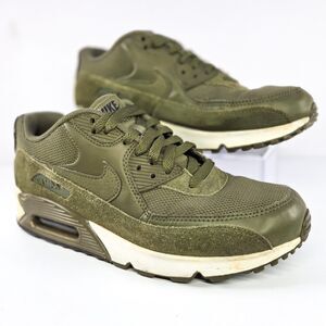 Nike Air Max 90 Olive Green Suede Mesh 537384-201 Sz 9.5